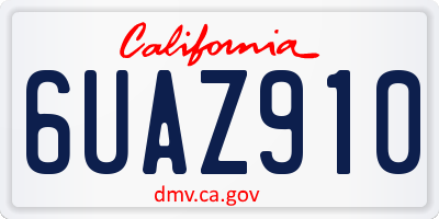 CA license plate 6UAZ910