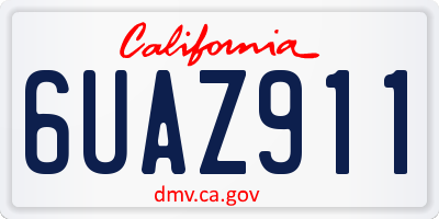 CA license plate 6UAZ911