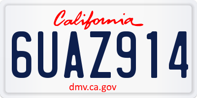 CA license plate 6UAZ914