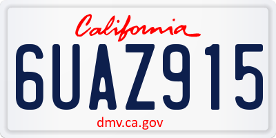 CA license plate 6UAZ915