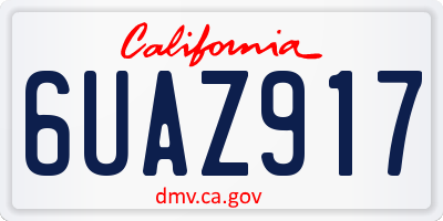 CA license plate 6UAZ917