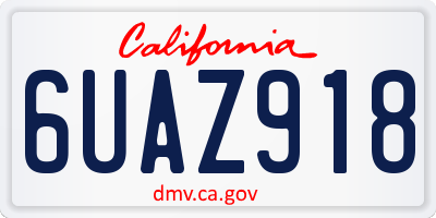 CA license plate 6UAZ918