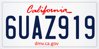 CA license plate 6UAZ919