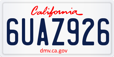 CA license plate 6UAZ926