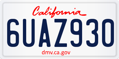 CA license plate 6UAZ930