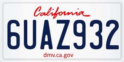 CA license plate 6UAZ932