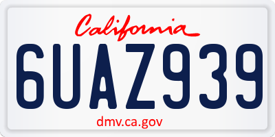 CA license plate 6UAZ939