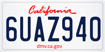 CA license plate 6UAZ940