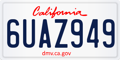 CA license plate 6UAZ949