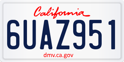 CA license plate 6UAZ951