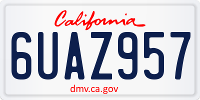 CA license plate 6UAZ957