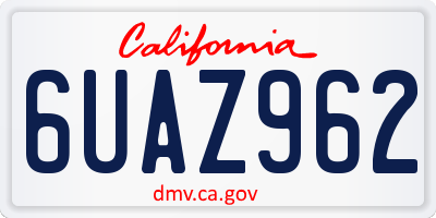 CA license plate 6UAZ962