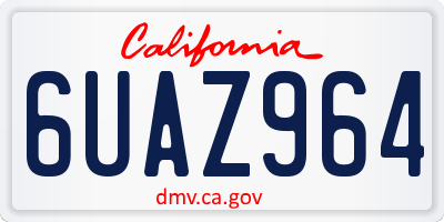 CA license plate 6UAZ964