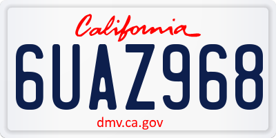 CA license plate 6UAZ968
