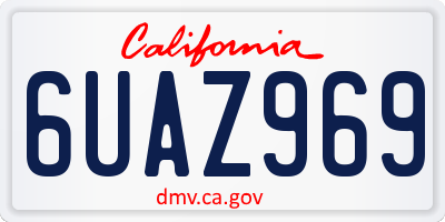 CA license plate 6UAZ969