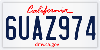 CA license plate 6UAZ974