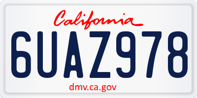 CA license plate 6UAZ978