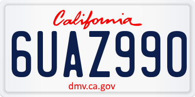 CA license plate 6UAZ990