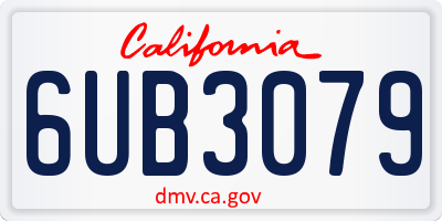 CA license plate 6UB3079