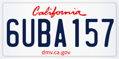 CA license plate 6UBA157