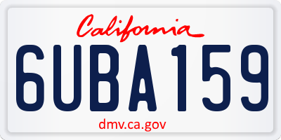 CA license plate 6UBA159