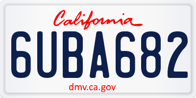 CA license plate 6UBA682