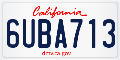 CA license plate 6UBA713