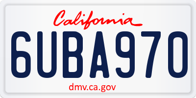 CA license plate 6UBA970