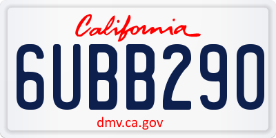 CA license plate 6UBB290