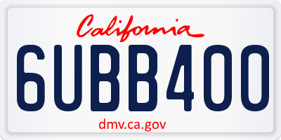 CA license plate 6UBB400