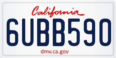 CA license plate 6UBB590