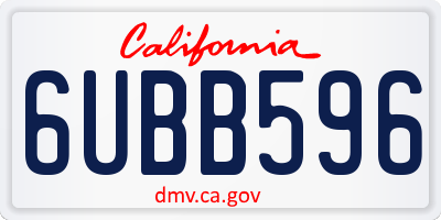 CA license plate 6UBB596