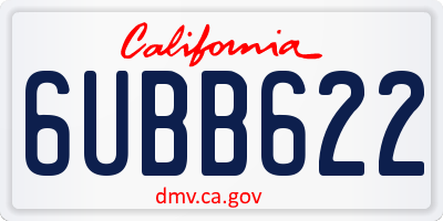 CA license plate 6UBB622