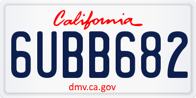 CA license plate 6UBB682