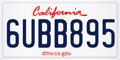 CA license plate 6UBB895