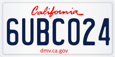 CA license plate 6UBC024
