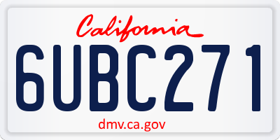 CA license plate 6UBC271