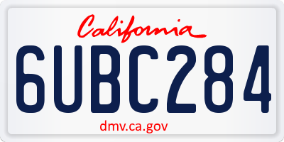 CA license plate 6UBC284