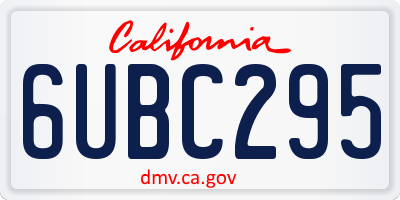 CA license plate 6UBC295