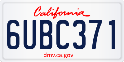 CA license plate 6UBC371