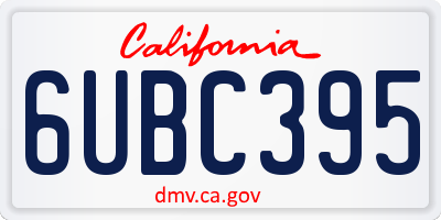 CA license plate 6UBC395