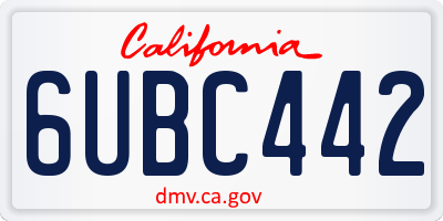CA license plate 6UBC442