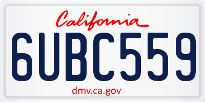 CA license plate 6UBC559