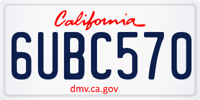 CA license plate 6UBC570