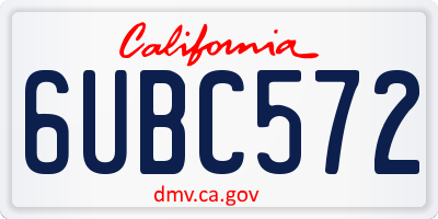 CA license plate 6UBC572