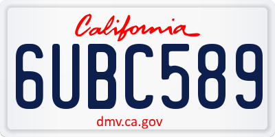 CA license plate 6UBC589