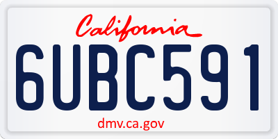CA license plate 6UBC591