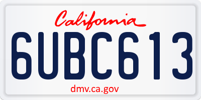 CA license plate 6UBC613