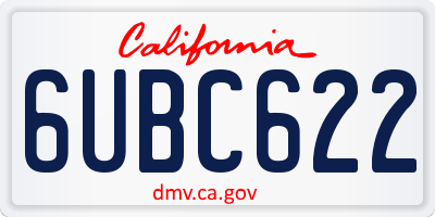 CA license plate 6UBC622