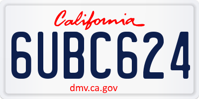 CA license plate 6UBC624